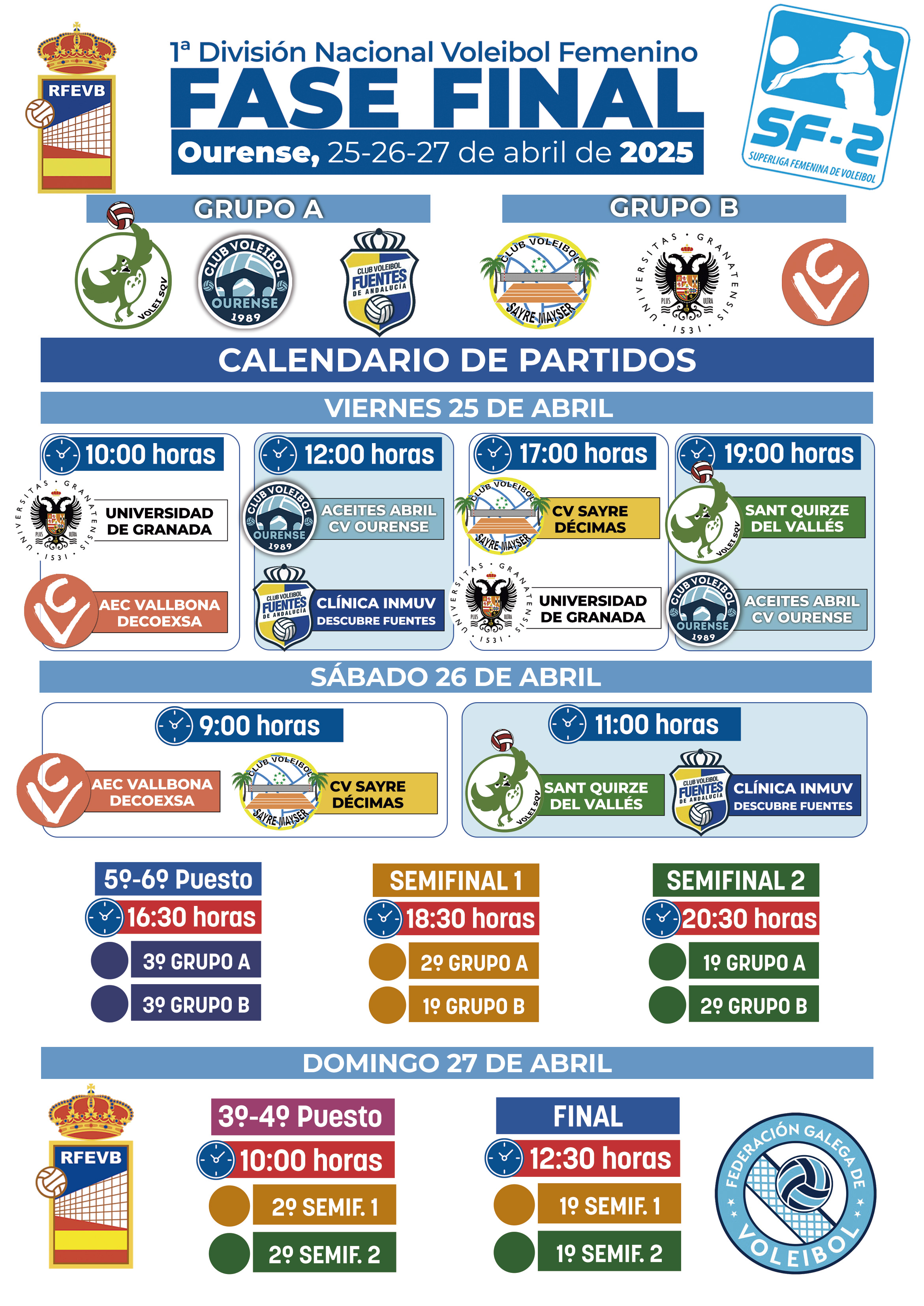 Calendario Fase Ourense 2025